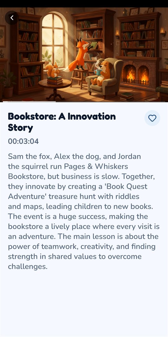 Cuddlebot app: a story playing