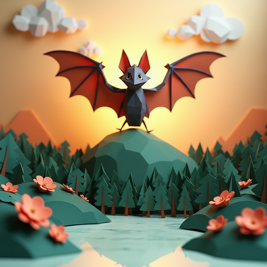 The Clever Little Bat's Close Calls (paper-craft)