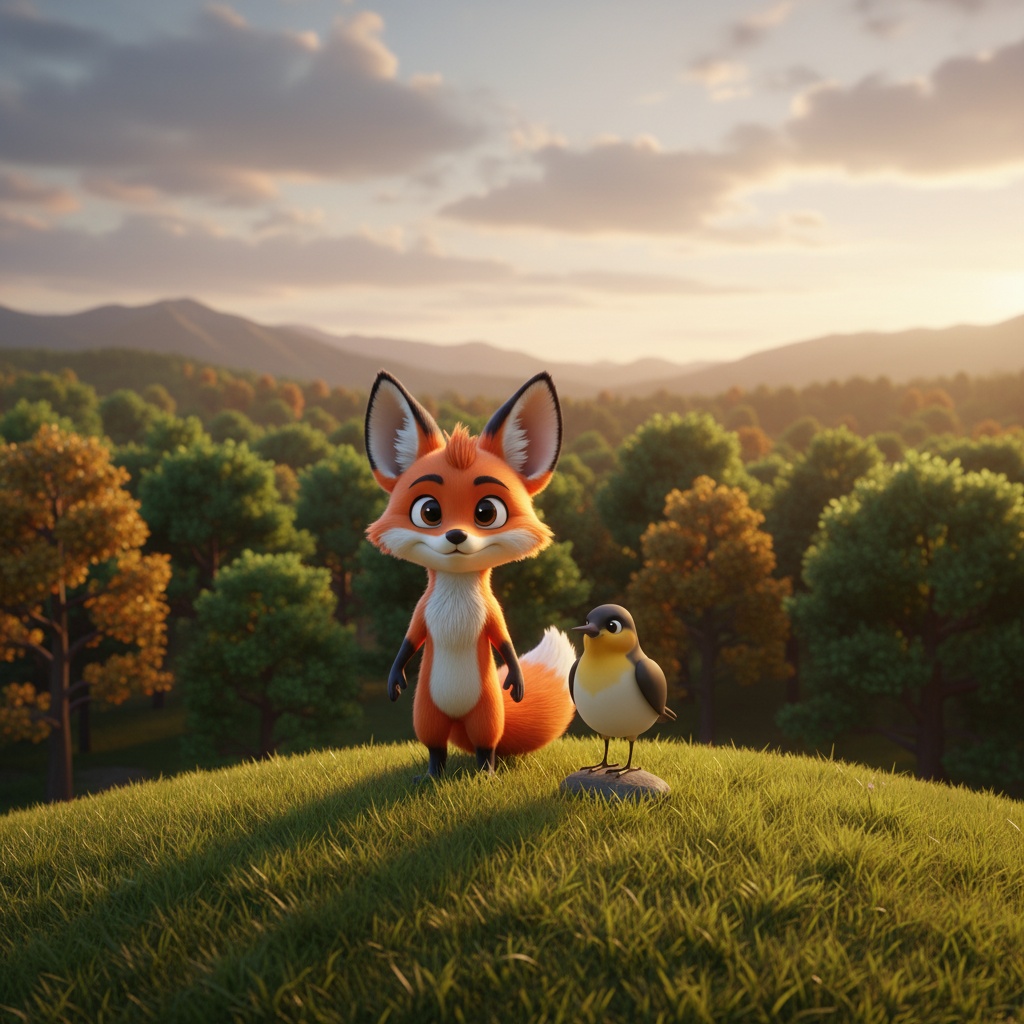 The Wise Nightingale's Song (3d render)