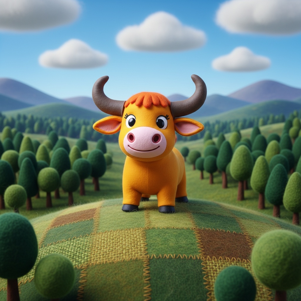 The Four Brave Oxen (felt & wool)