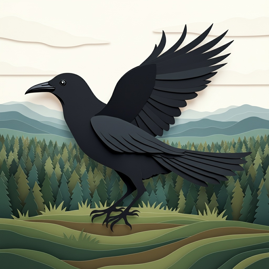 The Raven Who Wished to be a Swan (papercut)